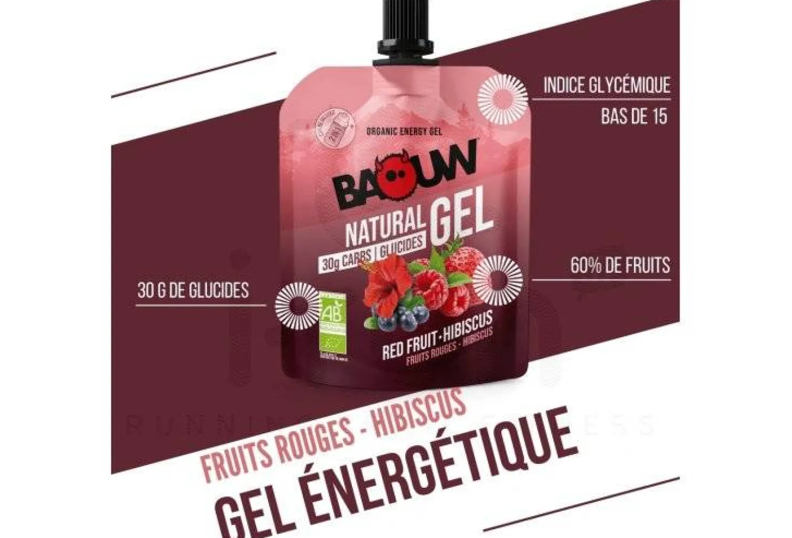 Baouw Gels^Gel naturel bio - Fruits rouges - Hibiscus