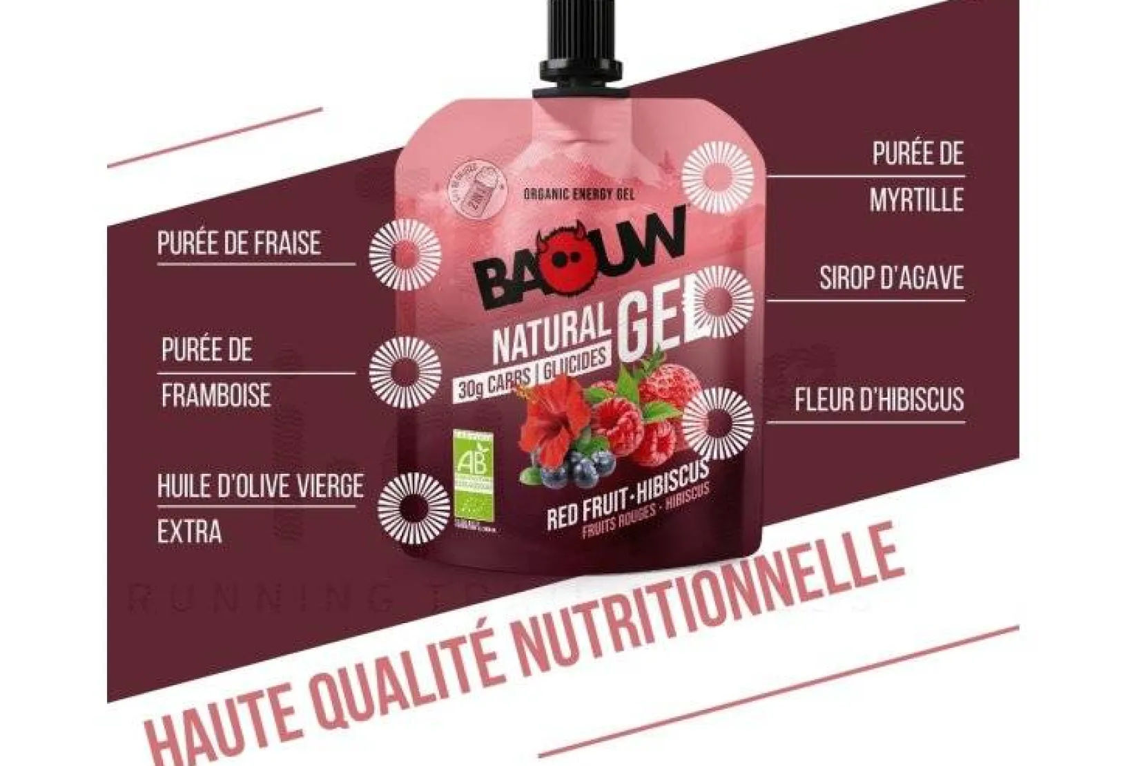 Baouw Gels^Gel naturel bio - Fruits rouges - Hibiscus