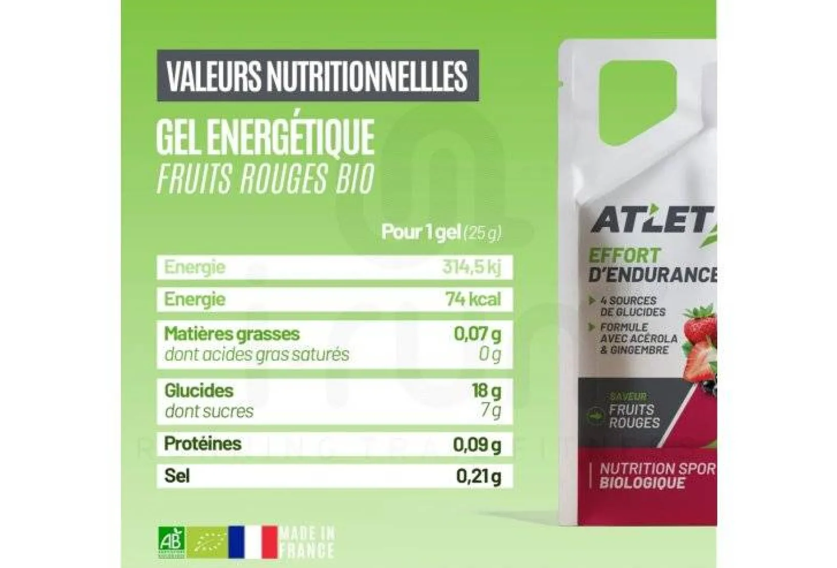 Atlet Gels^Gel Énergétique - Fruits Rouges