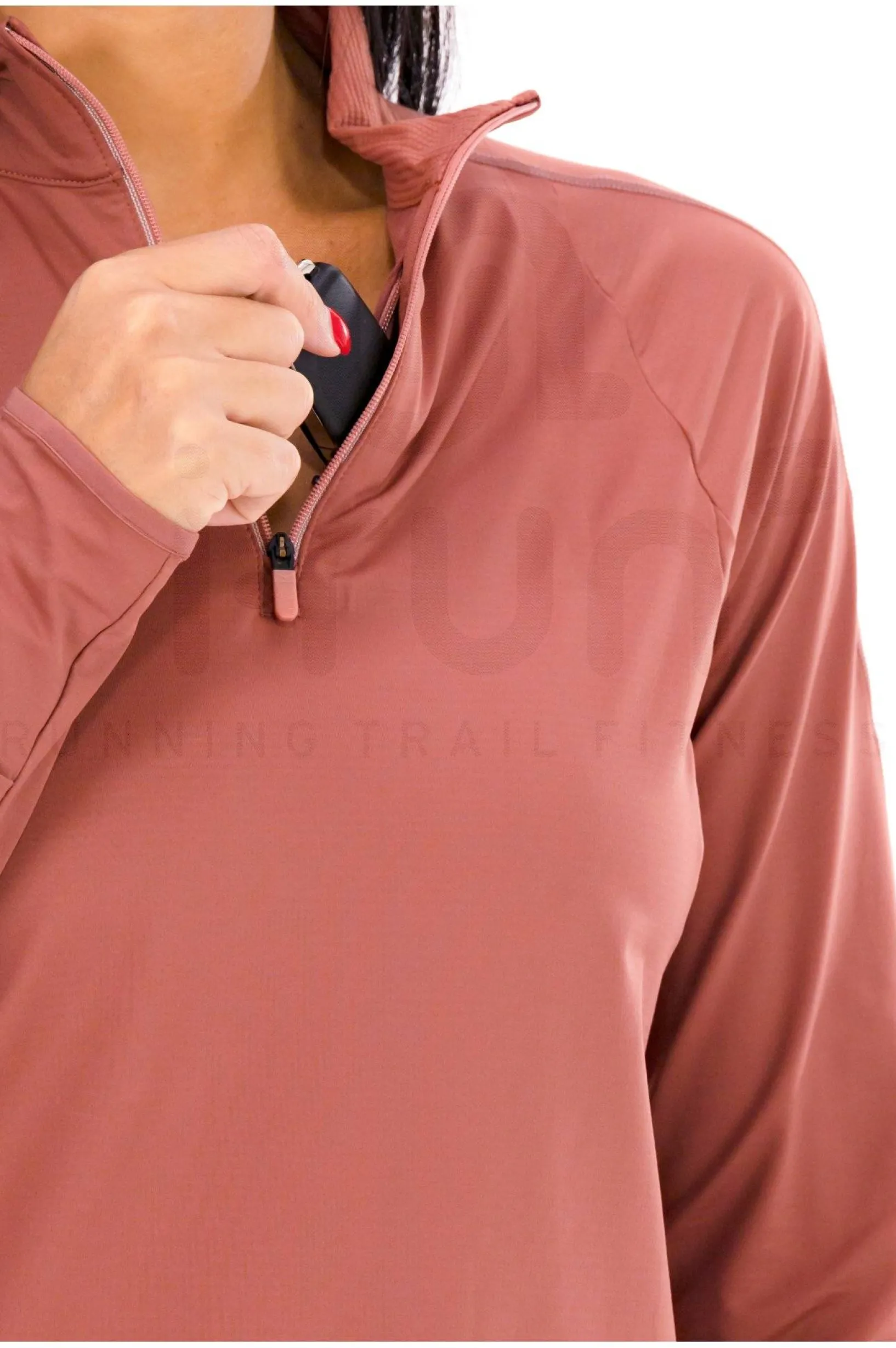 Femme Hoka One One Manches Longues^Glidetech 1/4 zip femme