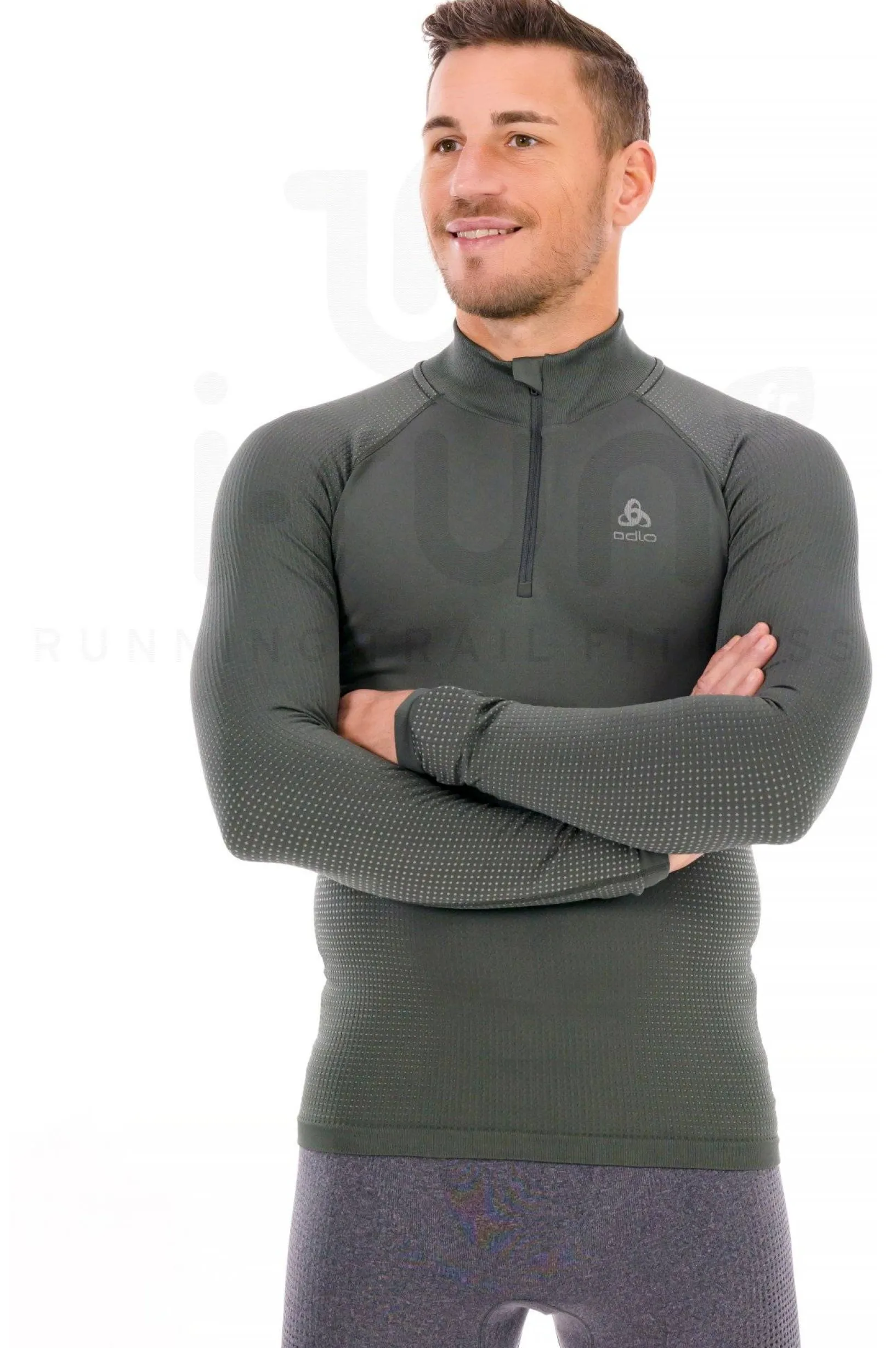 Homme Odlo Manches Longues^Performance Warm 1/2 Zip