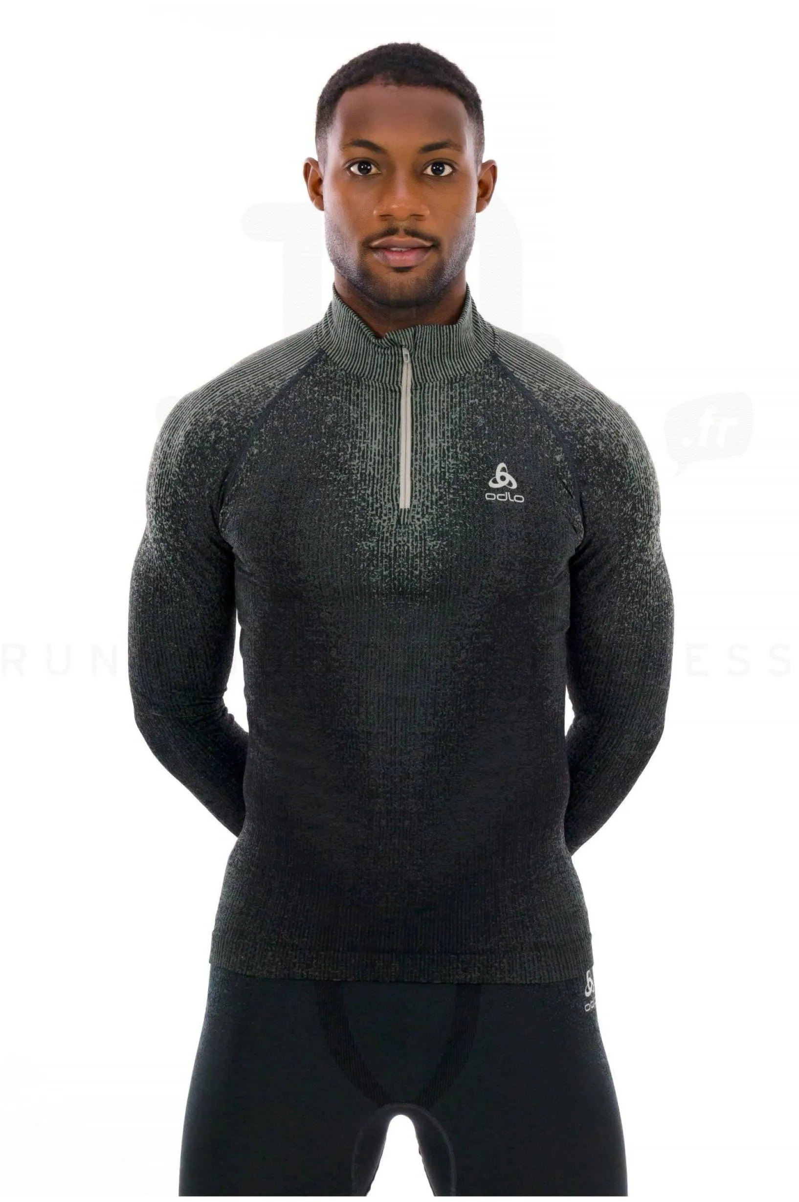 Homme Odlo Manches Longues^POW Blackcomb 1/2 Zip