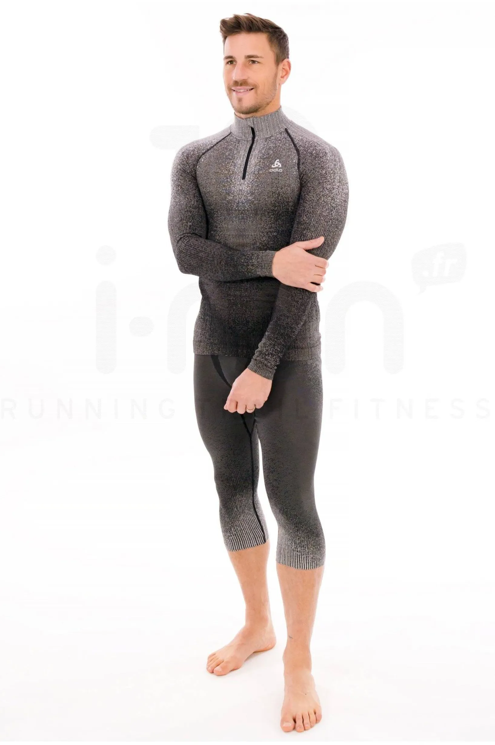 Homme Odlo Manches Longues^POW Blackcomb 1/2 Zip