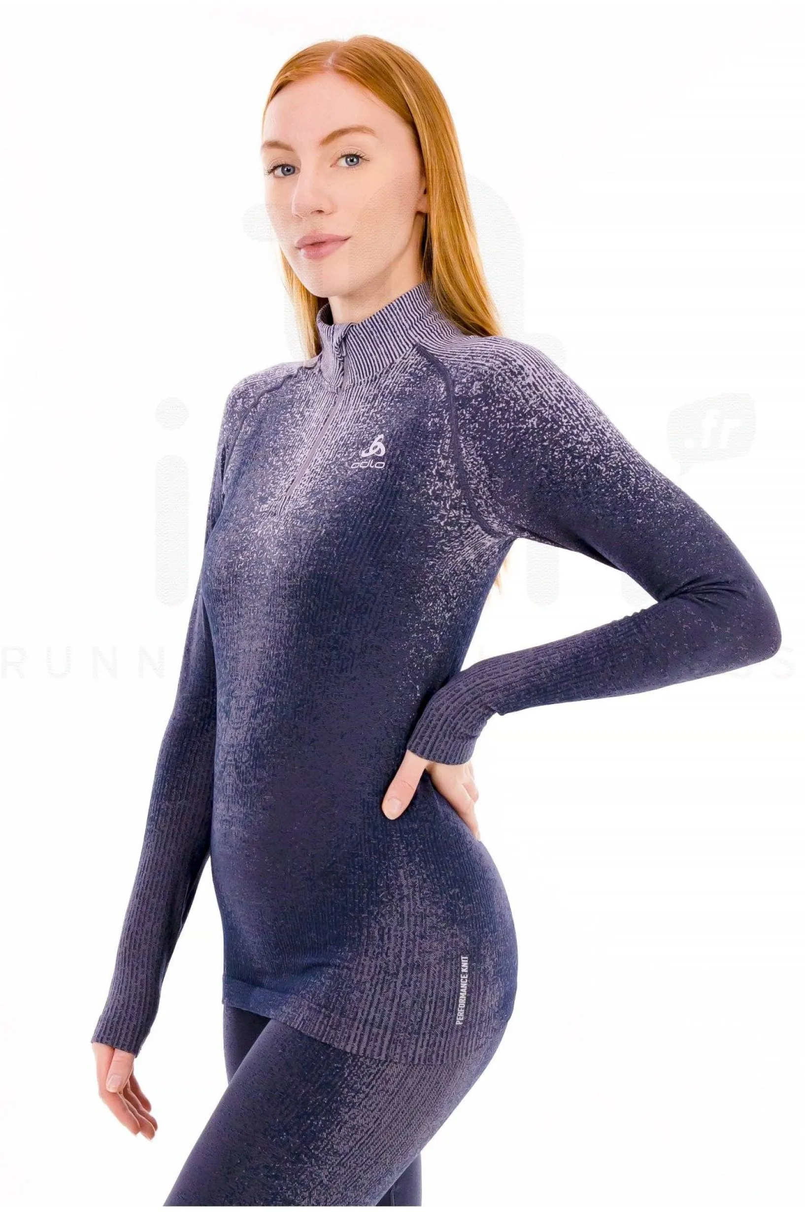 Femme Odlo Manches Longues^POW Blackcomb 1/2 Zip femme