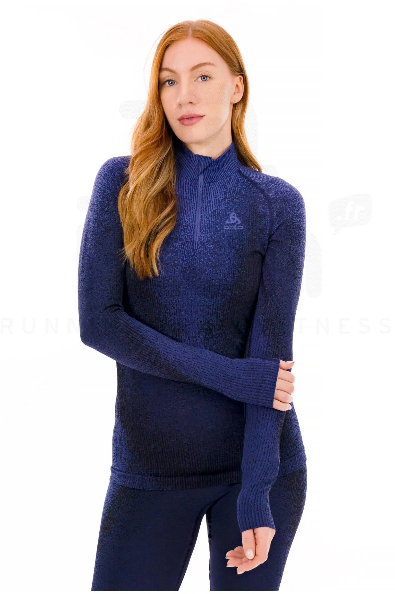 Femme Odlo Manches Longues^POW Blackcomb 1/2 Zip femme