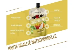 Baouw Gels^Purée nutritionnelle bio - Poire - Pomme - Menthe