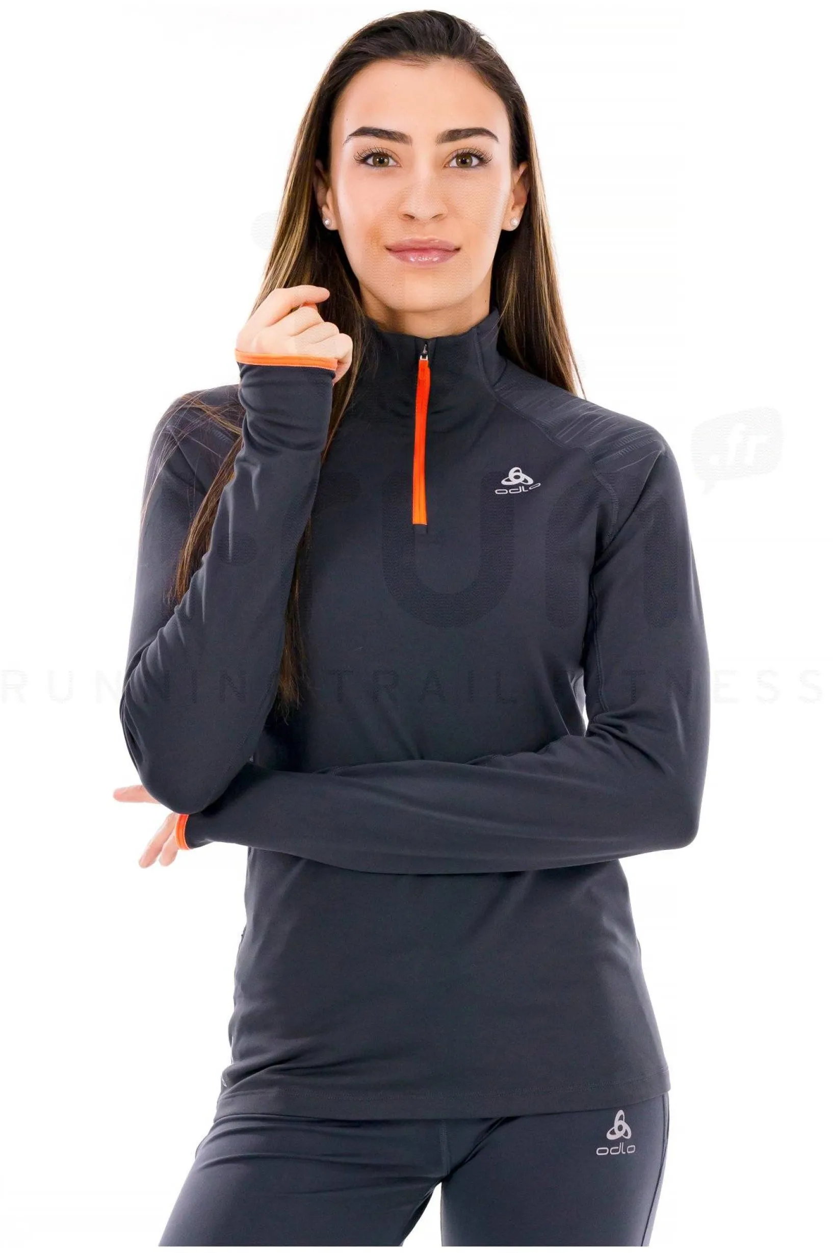 Femme Odlo Manches Longues^X-Alp Ceramiwarm 1/2 Zip femme
