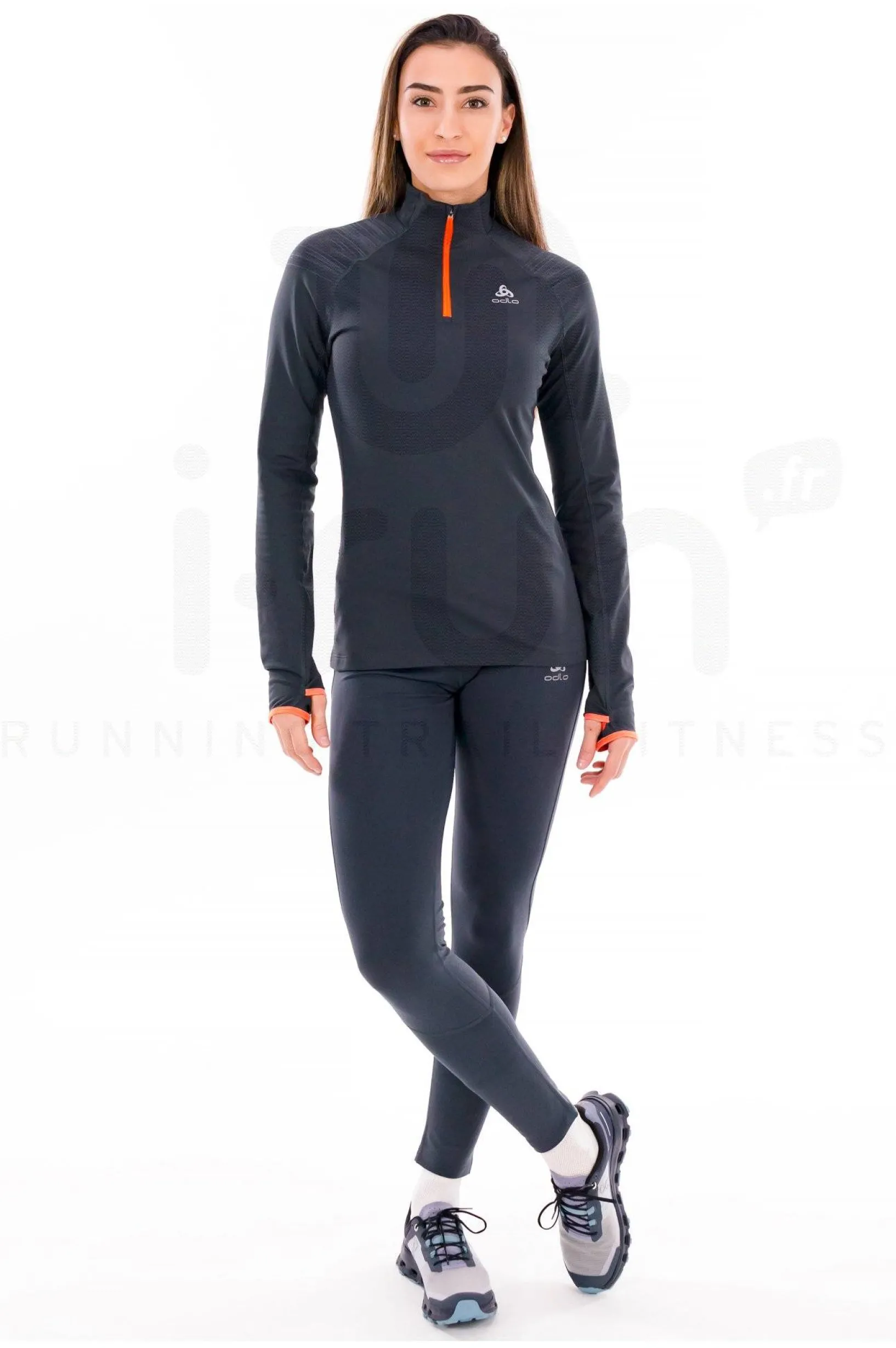 Femme Odlo Manches Longues^X-Alp Ceramiwarm 1/2 Zip femme